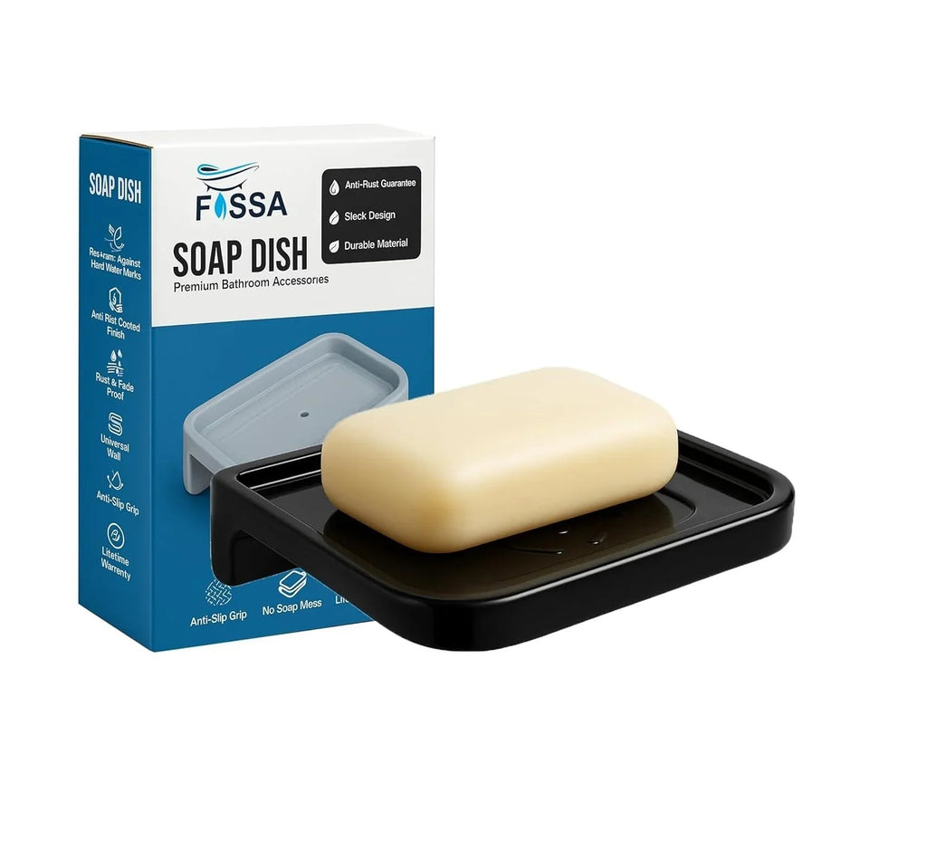 Balck Soap Dish Unbreakable Abs Square Ceramic Finish (RB-118)