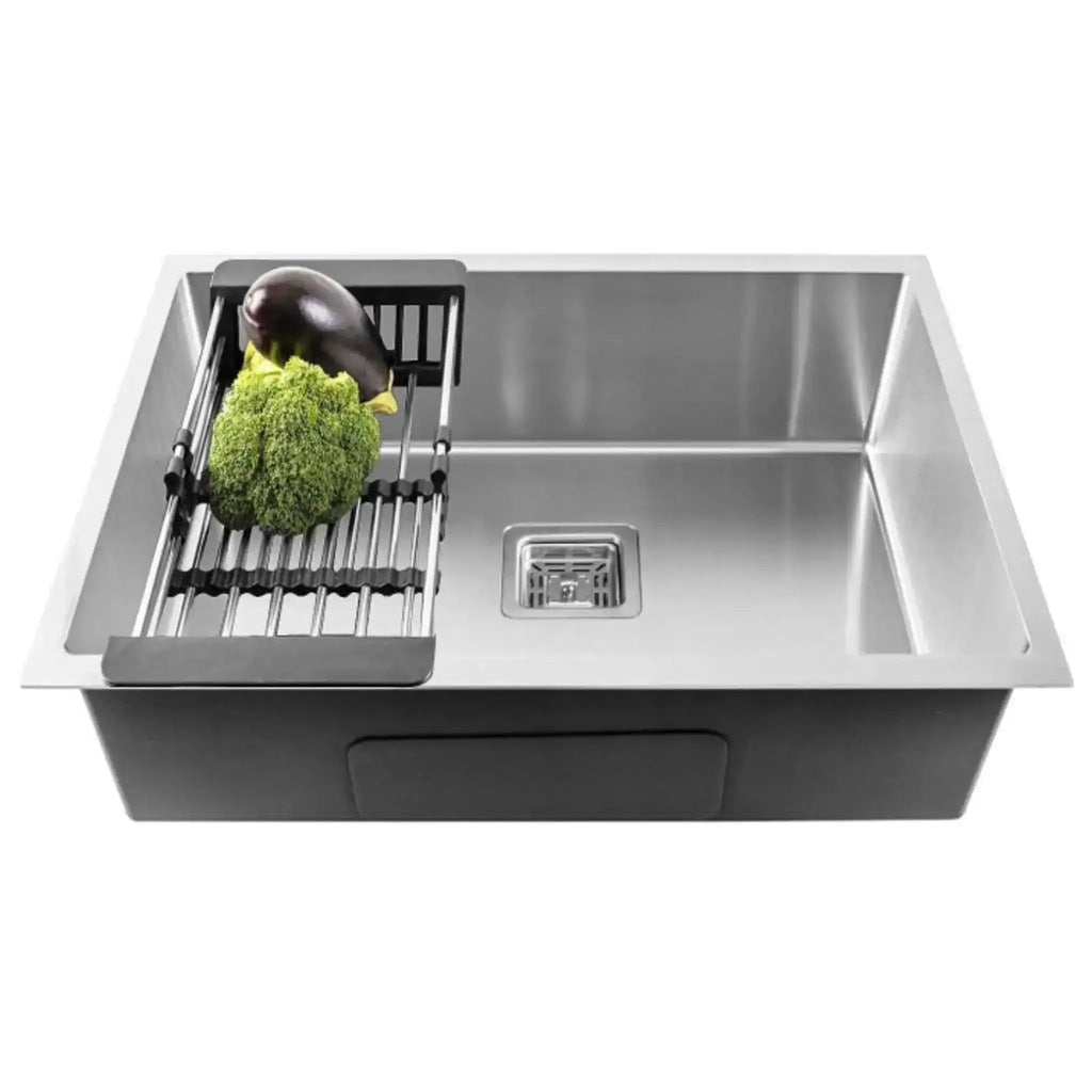 Premium Handmade  (27x 20 x 10) Inch Stainless Steel Single Bowl Silver Kitchen Sink