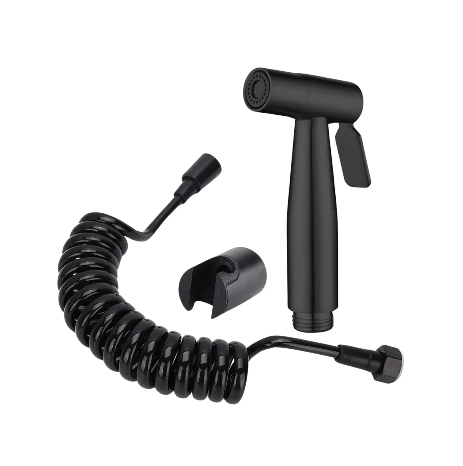 Steelo Stainless Steel Health Faucet with Flexible ABS Spring Hose pipe - 1 Metar Black